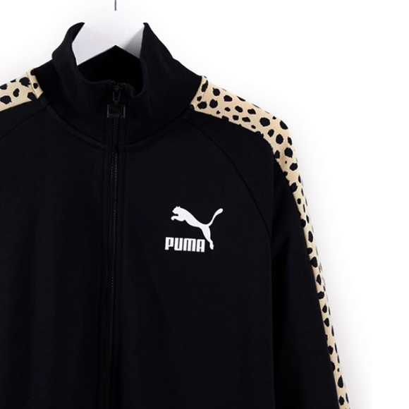 Puma Track jacket Leopard Black New With Tags - Picture 3 of 5